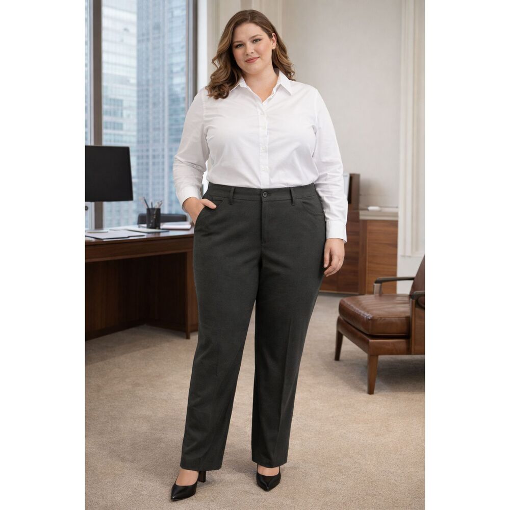 Torrid Bombshell Skinny Pointe Ankle Charcoal Grey Trouser Pants Size 20 NWT